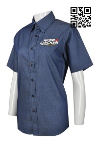 R218  Design cowboys Shirts jeans manufacture Work Shirts denim kitchen waiter uniform clothing manufacturer blouse denim